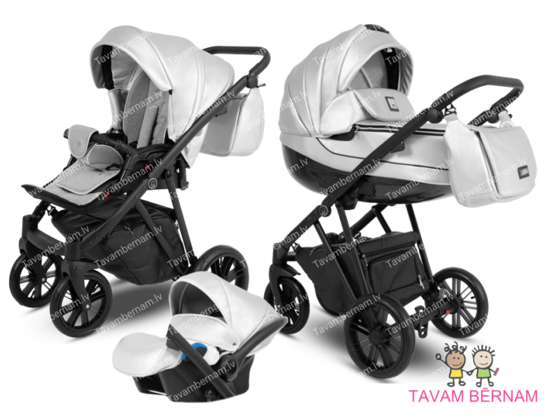 Camarelo Zeo Eco 3-1 ZeoEco-7 (Eko āda silver) bērnu universālie rati Camarelo Zeo Eco 3-1 ZeoEco-7 (Eko āda silver) bērnu universālie rati